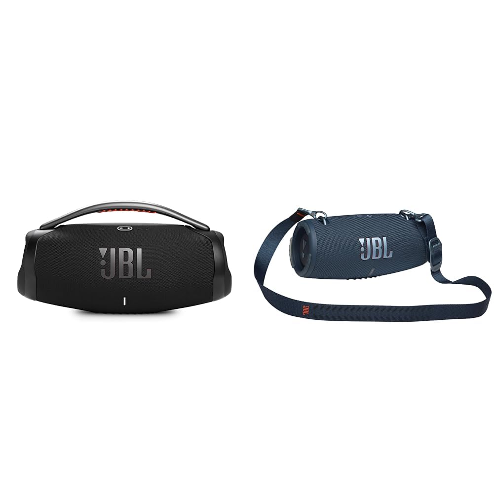 خرید از آمازون - JBL Boombox 3 Black – اسپیکر قابل حمل مقاوم در برابر آب و غبار و Xtreme 3 – بلندگوی بلوتوث قابل حمل – باس عمیق و صدای فراگیر – ضد آب و ضد گرد و غبار