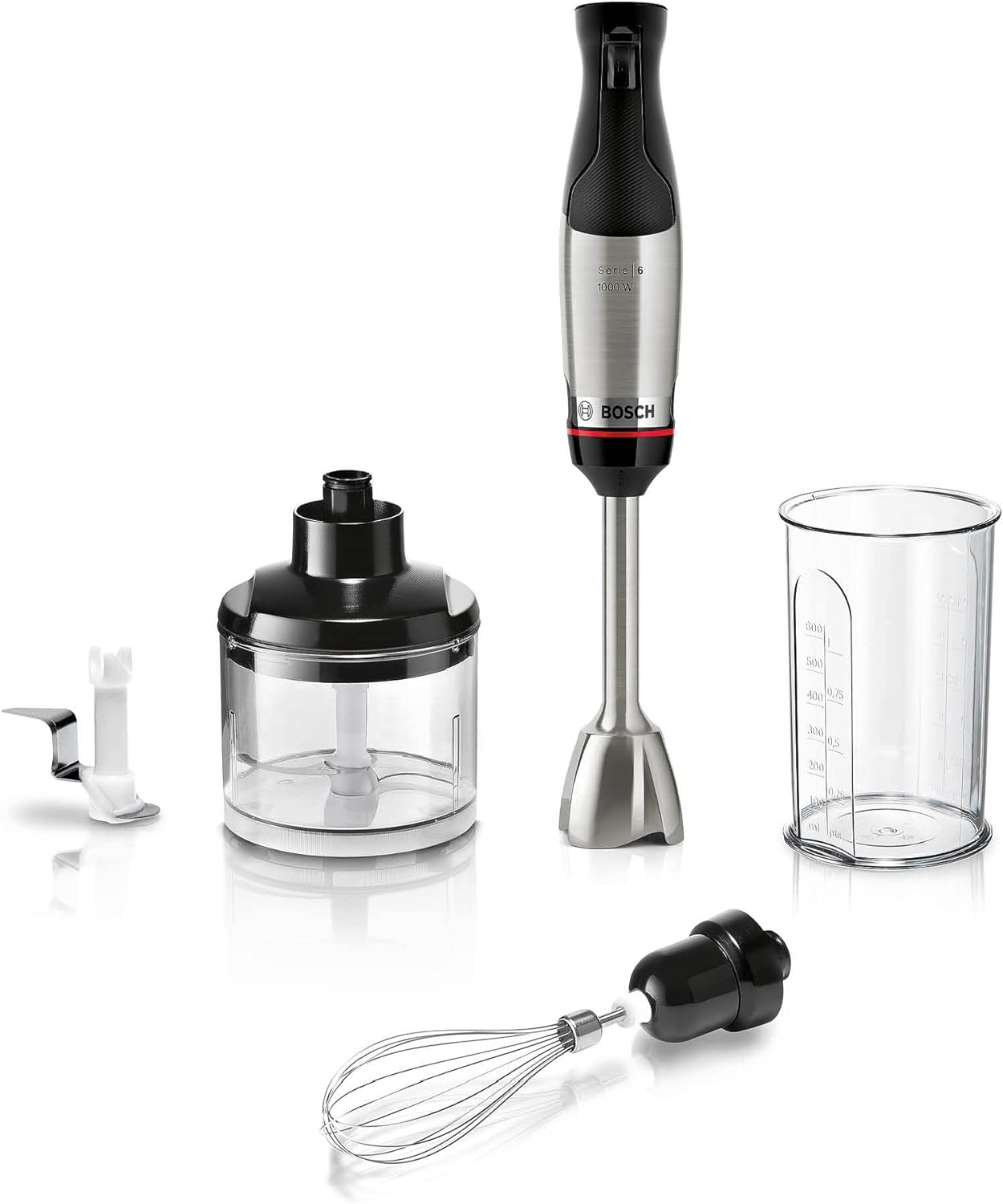 گوشت کوب برقی بوش آلمان Bosch MSM6M623، تیغه های فولادی ضد زنگ، کلاچ سرامیکی بدون سایش، خنک کننده هوا، خردکن، دستگاه خرد کن سیب زمینی، همزن، 1000 وات، فولاد ضد زنگ