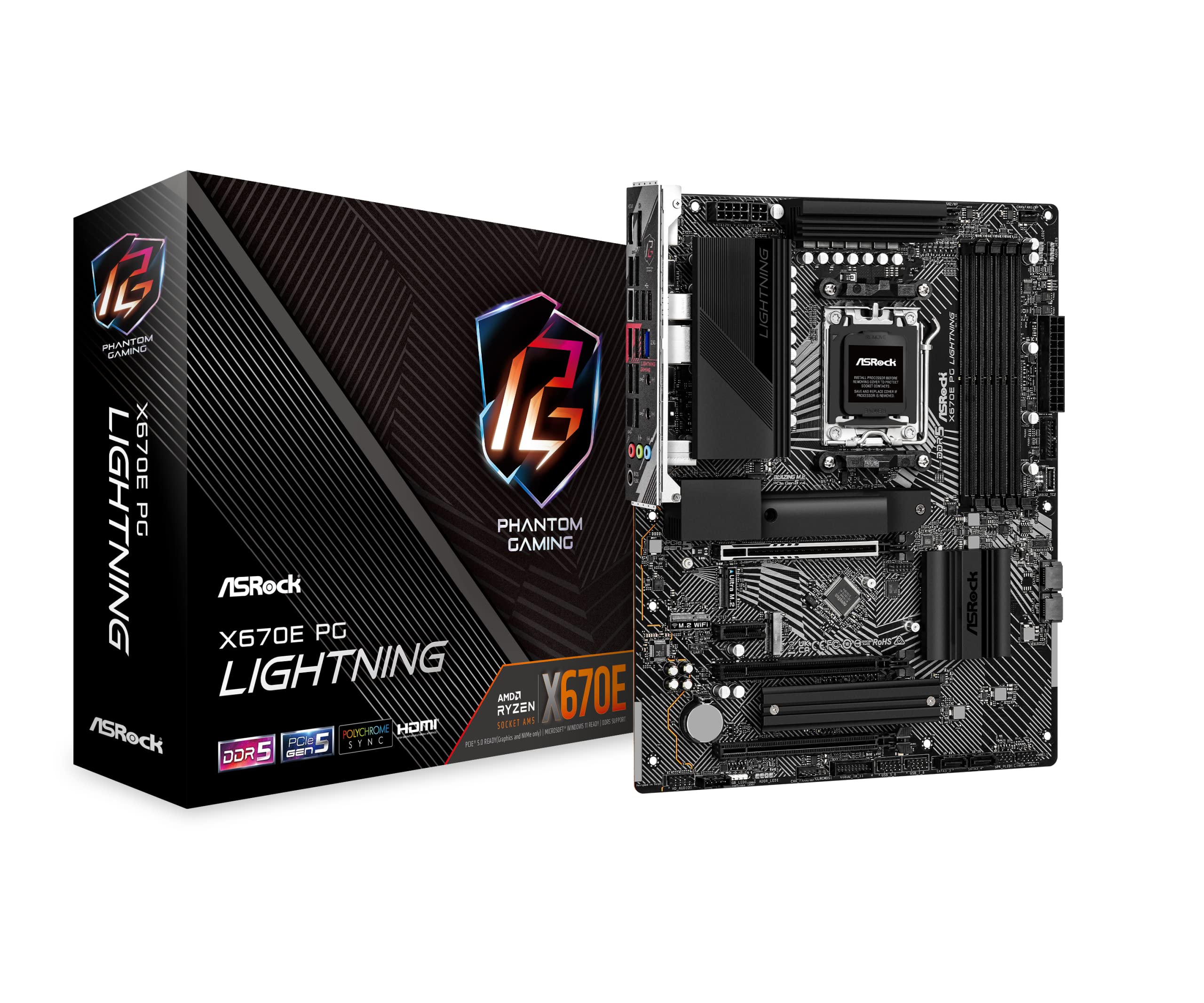 خرید از آمازون - سوکت Asrock X670E PG Lightning AMD X670 AM5 ATX