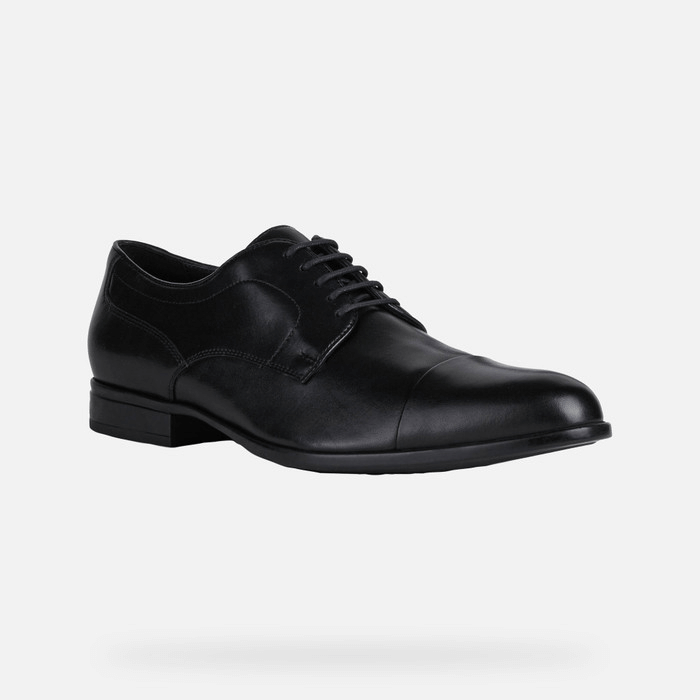کفش مردانه جی اوکس ایتالیا GEOX LEDERSCHUHE Iacopo Herr Schwarz