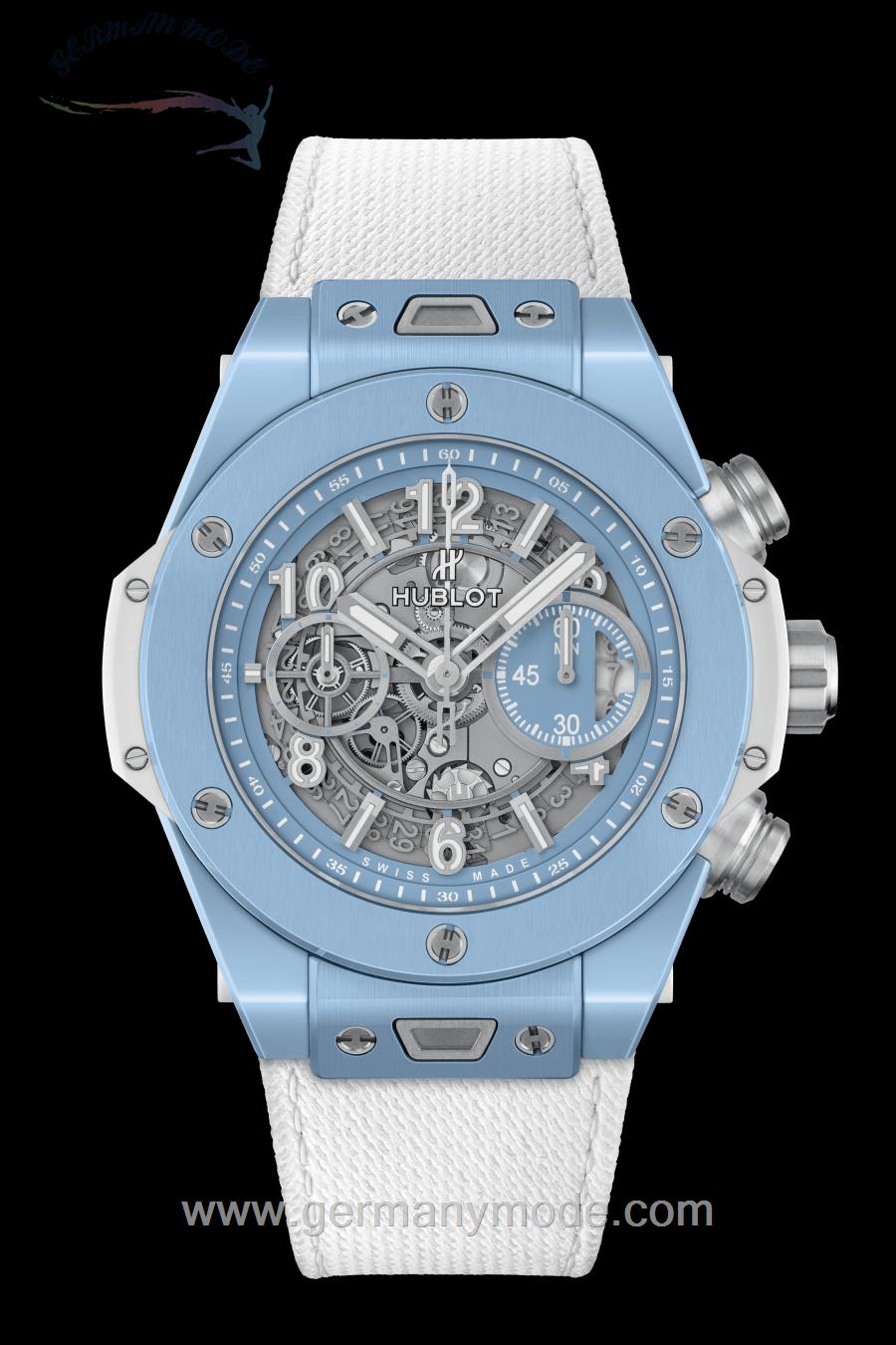 ساعت مچی مردانه هابلوت سوئیس HUBLOT UNICO SKY BLUE - BIG BANG 45MM