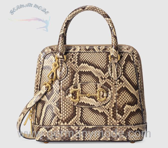 کیف دستی زنانه گوچی ایتالیا GUCCI Kleine Gucci Horsebit 1955 Henkeltasche aus Pythonleder ‎621220 EZ60G 9528
