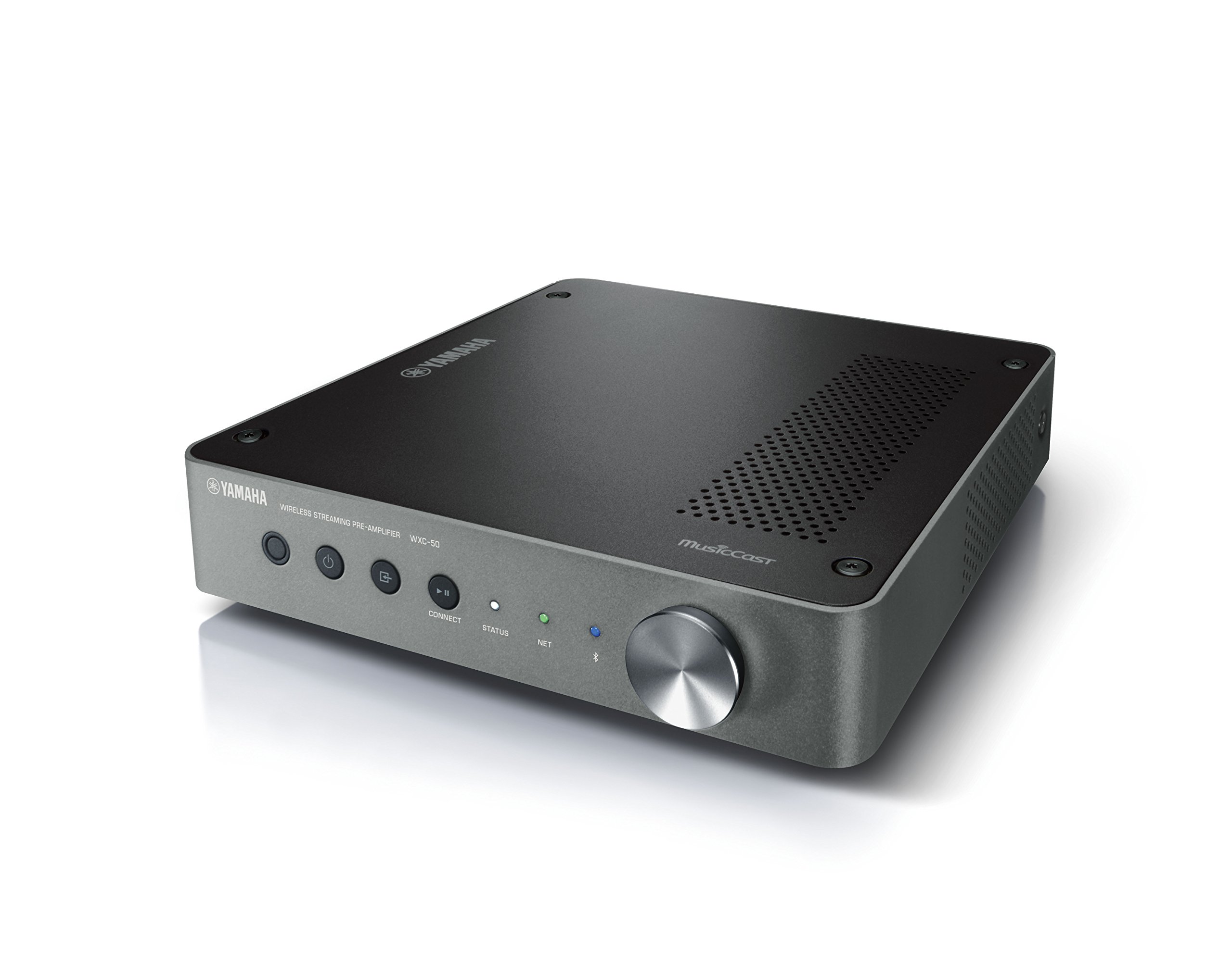 خرید از آمازون - پیش تقویت کننده Yamaha MusicCast WXC-50 تیره (پیش تقویت کننده HiFi جمع و جور - برای پخش موسیقی ساده و انعطاف پذیر - سازگار با کنترل صوتی Amazon Alexa) تک نقره ای WXC-50