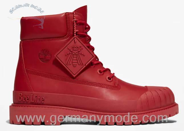 بوت ضد آب زنانه تیمبرلند آمریکا TIMBERLAND BEE LINE X TIMBERLAND PREMIUM 6 INCH RUBBER TOE BOOT FOR WOMEN IN RED
