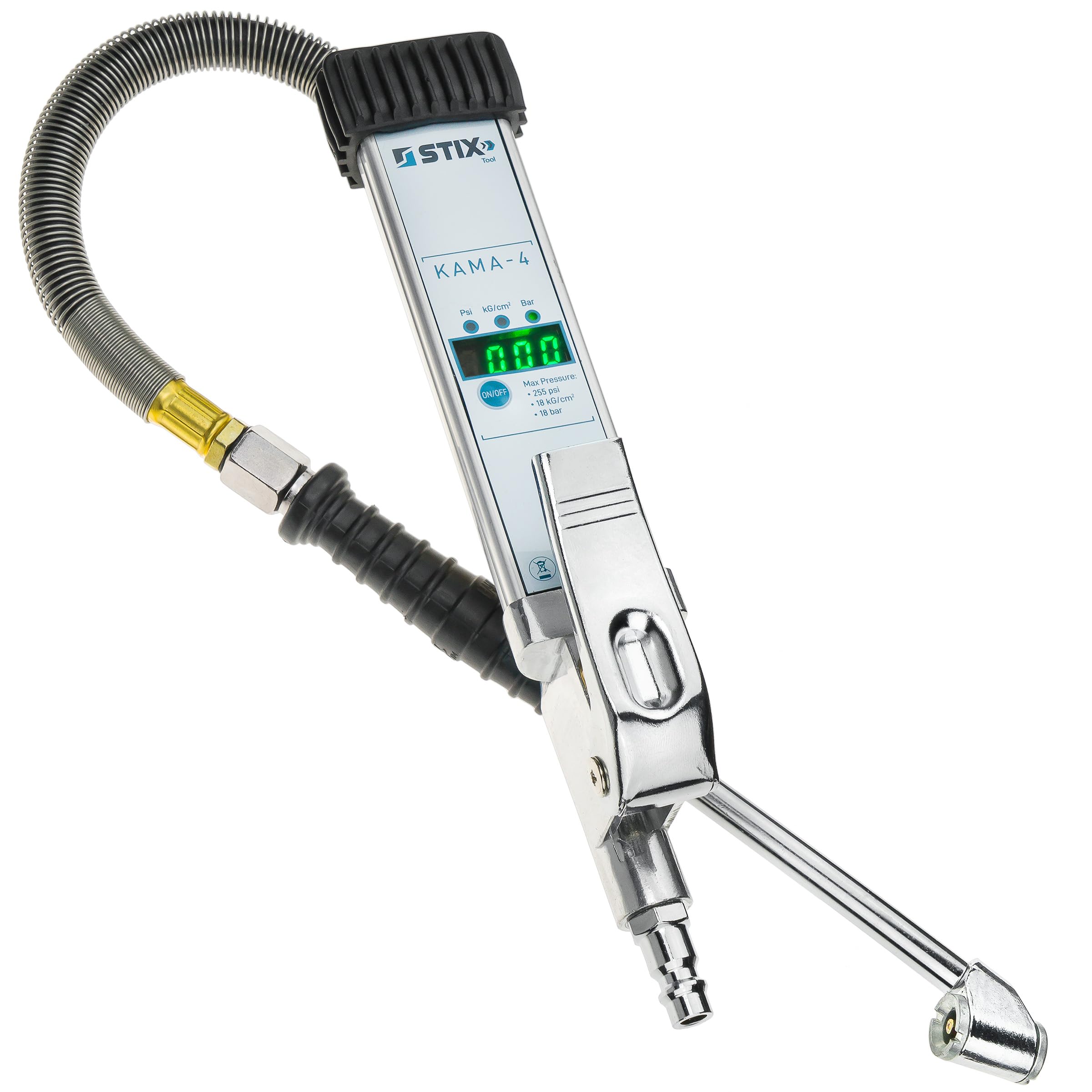 خرید از آمازون - باد کننده لاستیک کامیون STIX KAMA-4 گیج فشار لاستیک LCD اتصال باد لاستیک 0-18 بار