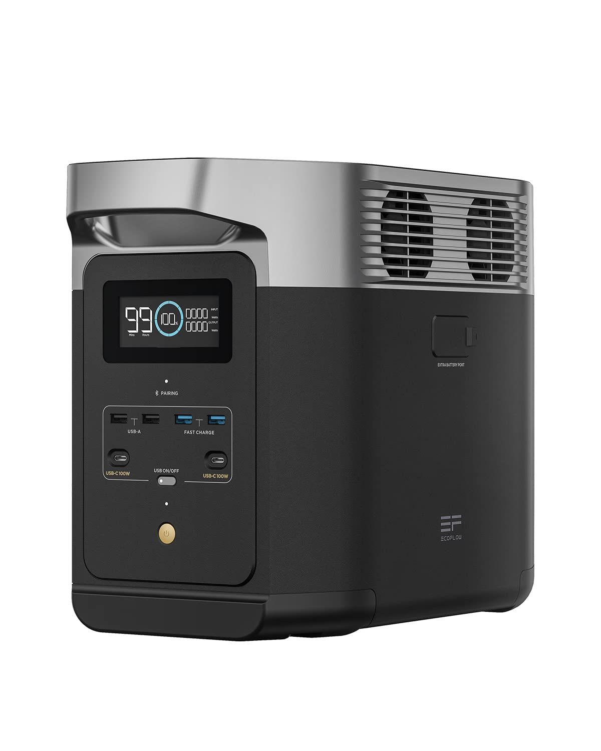 نیروگاه قابل حمل EF ECOFLOW DELTA 2 با ظرفیت 1024 وات ساعت، ژنراتور خورشیدی با ظرفیت قابل افزایش تا 3 کیلووات ساعت، برای کمپینگ، خودروهای تفریحی، نقص جزئی در بسته‌بندی، محصول استفاده نشده (بازسازی شده)