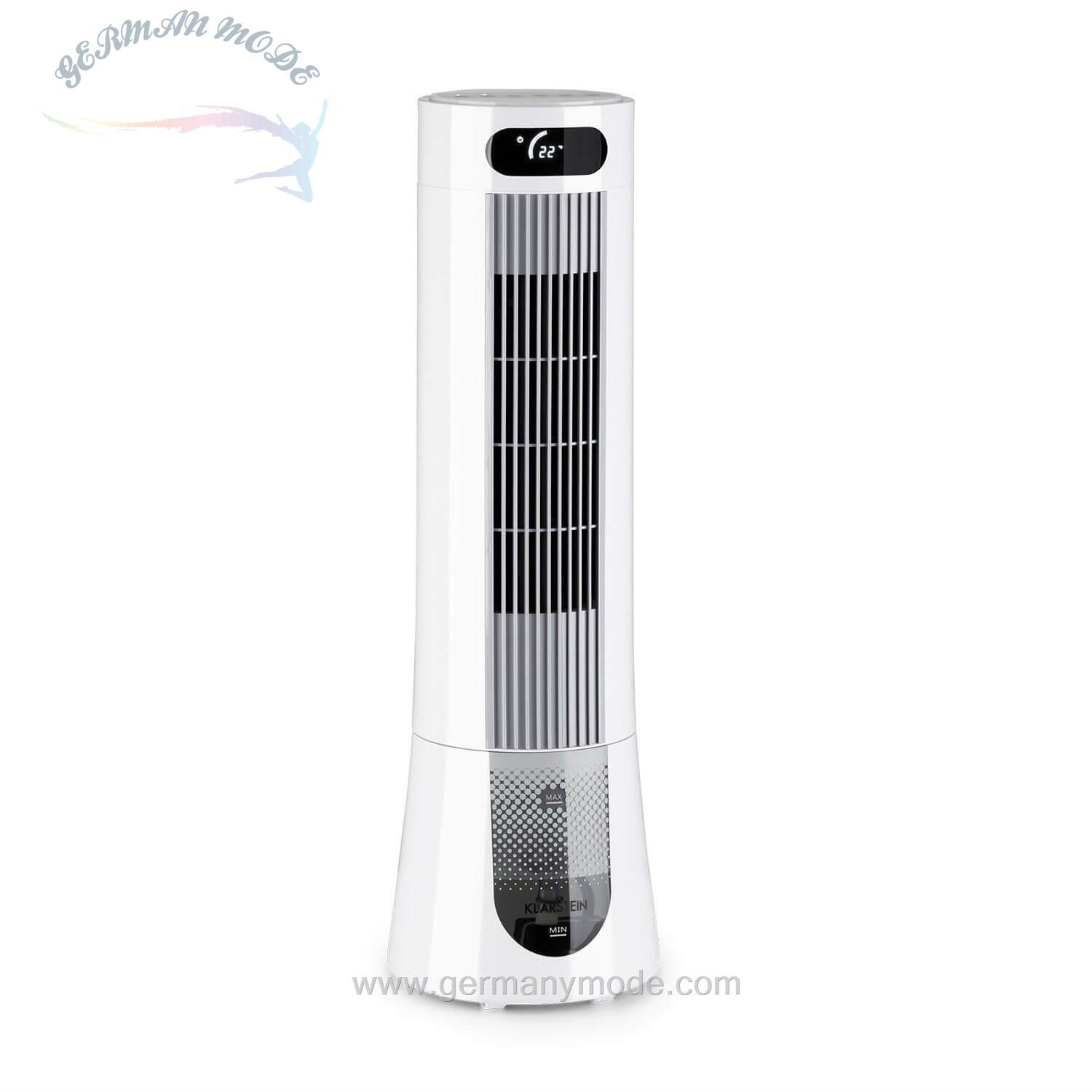 فن خنک کننده رطوبت ساز و تصفیه هوا کلارشتاین آلمان Klarstein Ventilatorkombigerät Skyscraper Frost Luftkühler 45 W 7 Liter