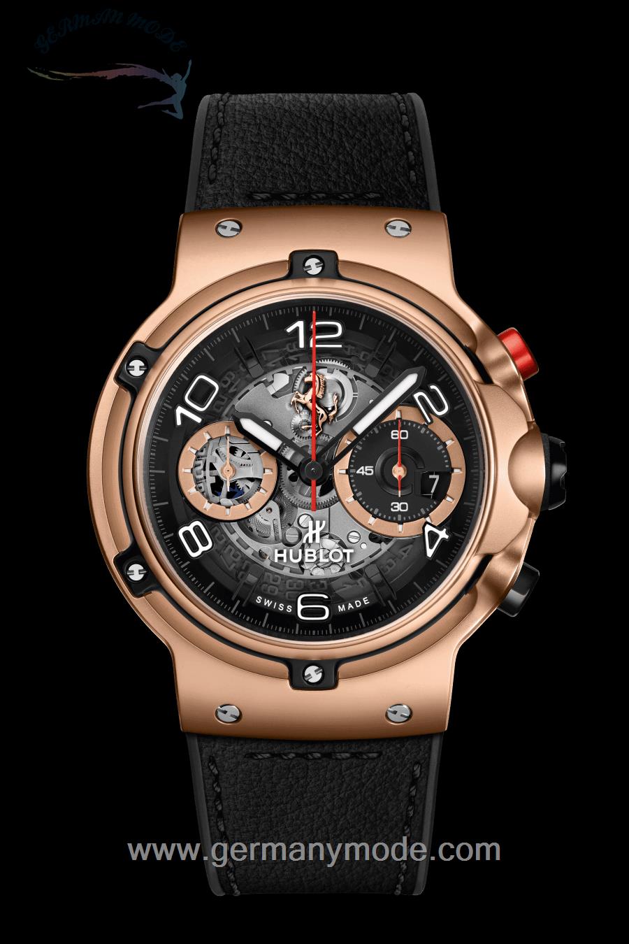 ساعت مچی مردانه هابلوت سوئیس HUBLOT FERRARI GT KING GOLD 45MM