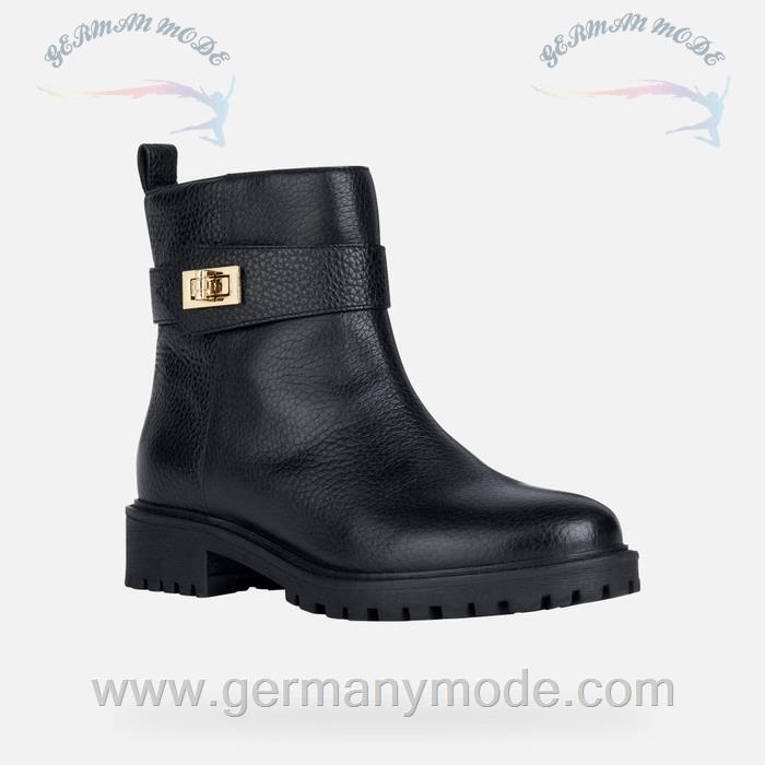نیم بوت زنانه جی اوکس ایتالیا GEOX BIKER-STIEFELETTEN Felicity Hoara Dame Schwarz