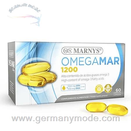 کپسول مکمل غذایی روغن ماهی حاوی امگا 3 بهبود دهنده قلب مارنیس اسپانیا MARNYS Omegamar 1200 MN500