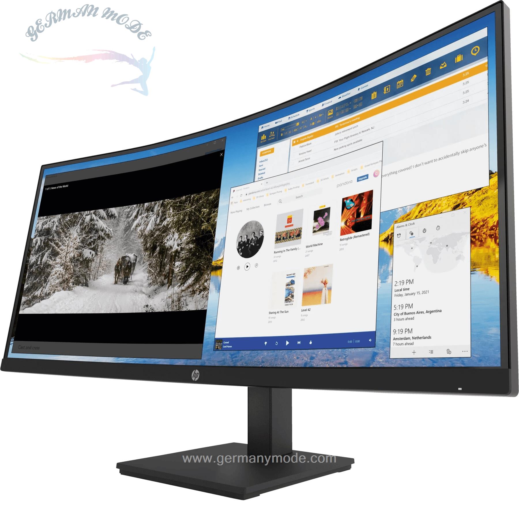 مانیتور منحنی 34 اینج اچ پی آمریکا HP M34d 34 Zoll WQHD Gaming Monitor (5 ms Reaktionszeit, 100 Hz)