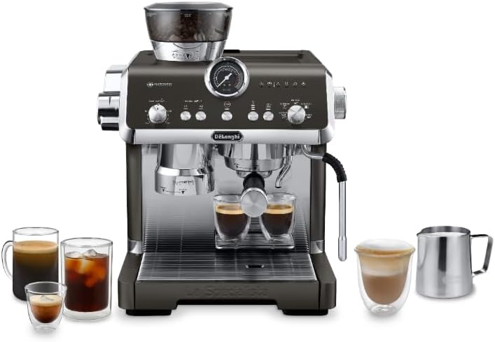 اسپرسو ساز پرتافیلتر دلونگی ایتالیا DeLonghi La Specialista Opera EC9555.BK با خنک کننده سرد و خنک کننده اسپرسو، کف کردن شیر حرفه ای، فناوری آسیاب سنسور، شامل کیت باریستا، 1550 وات