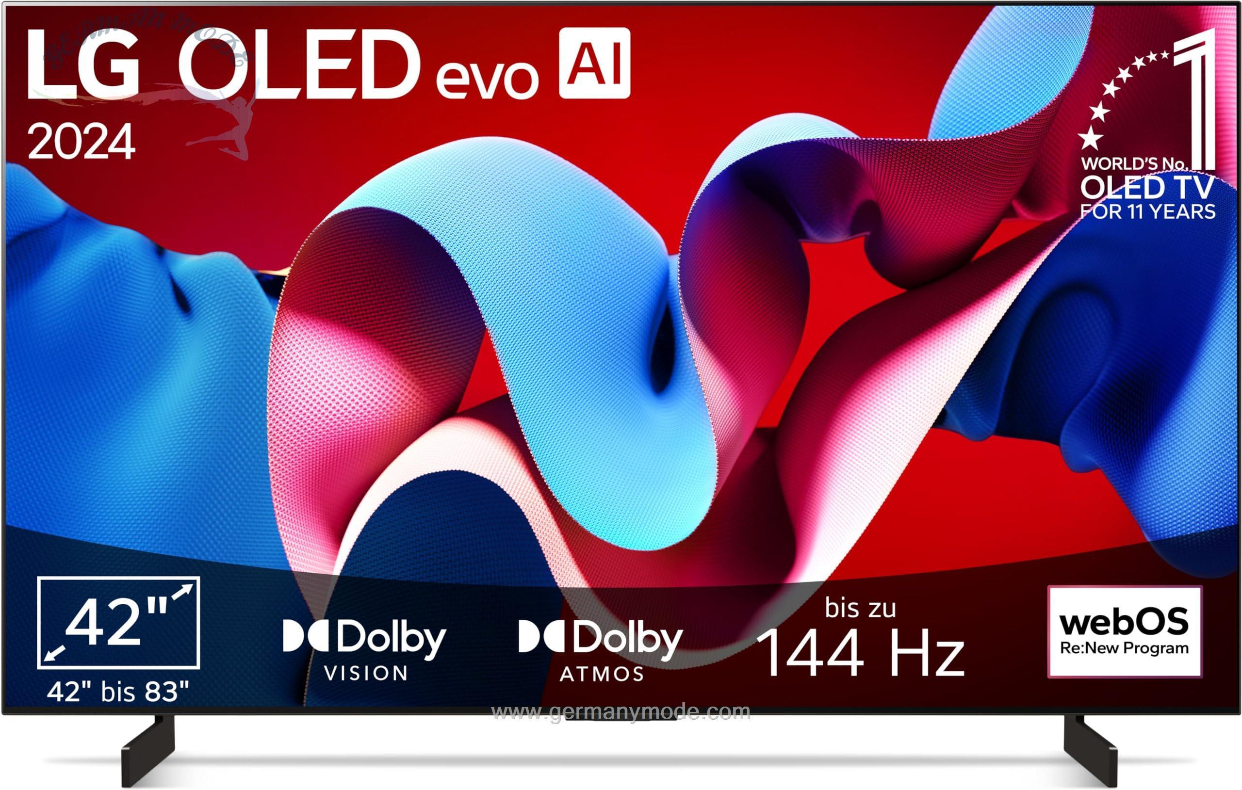 تلویزیون ال جی LG OLED42C47LA TV 42 اینچ (106 سانتی متر) OLED evo TV (پردازنده α9 Gen7 4K AI، webOS 24، Dolby Vision، تا 120 هرتز) [مدل سال 2024] 42 اینچ 2024