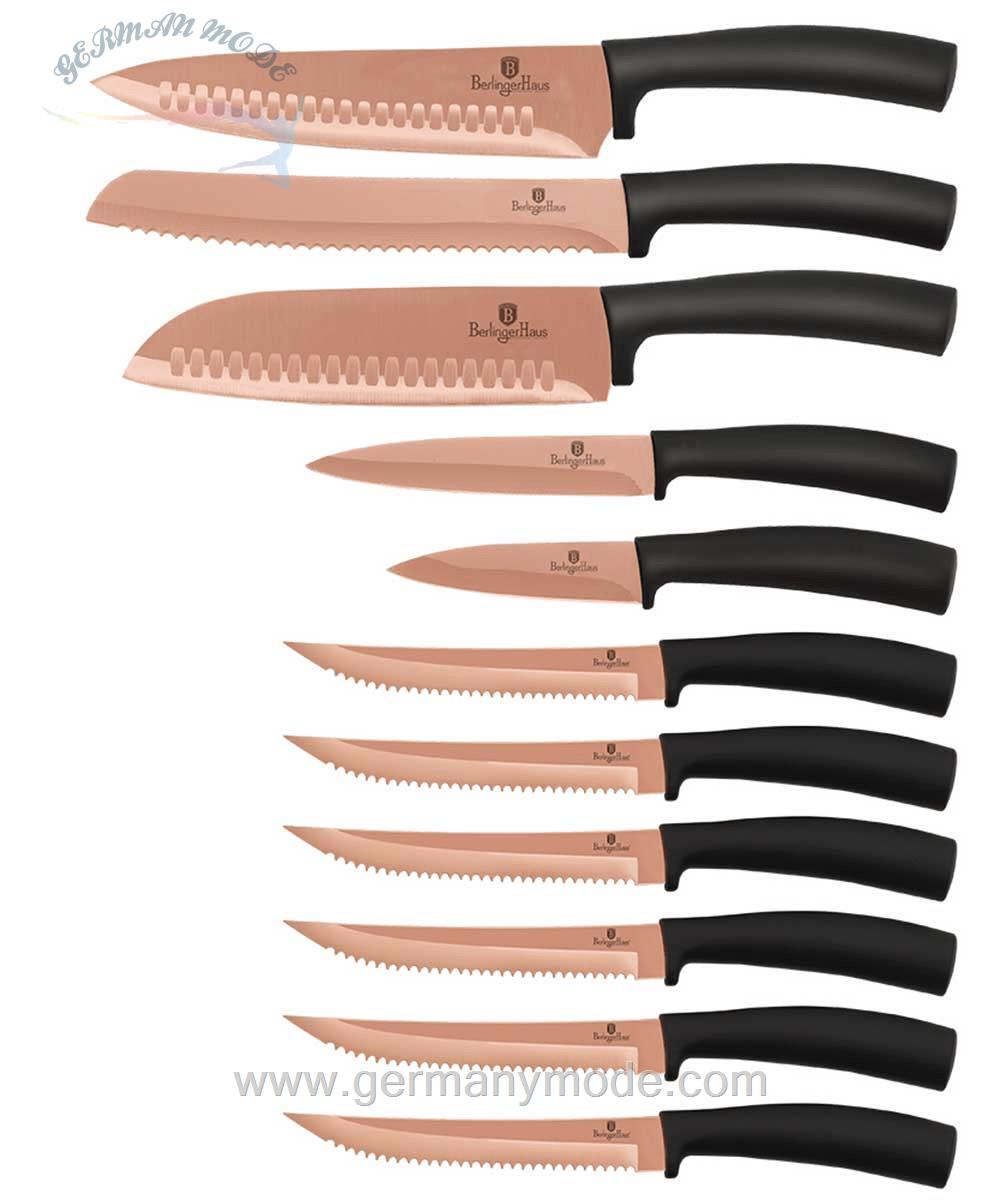 ست چاقو آشپزخانه 11 پارچه برلینگر هاوس مجارستان BERLINGER HAUS 11-PIECE KNIFE SET BH/2610 ROSE GOLD EDITION