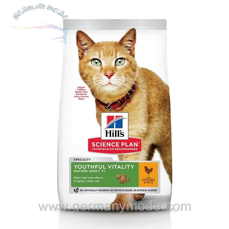 غذا خشک گربه بزرگسالان هیل آلمان Hill-s Feline Science Plan Mature Adult 7- Youthful Vitality 1-5kg