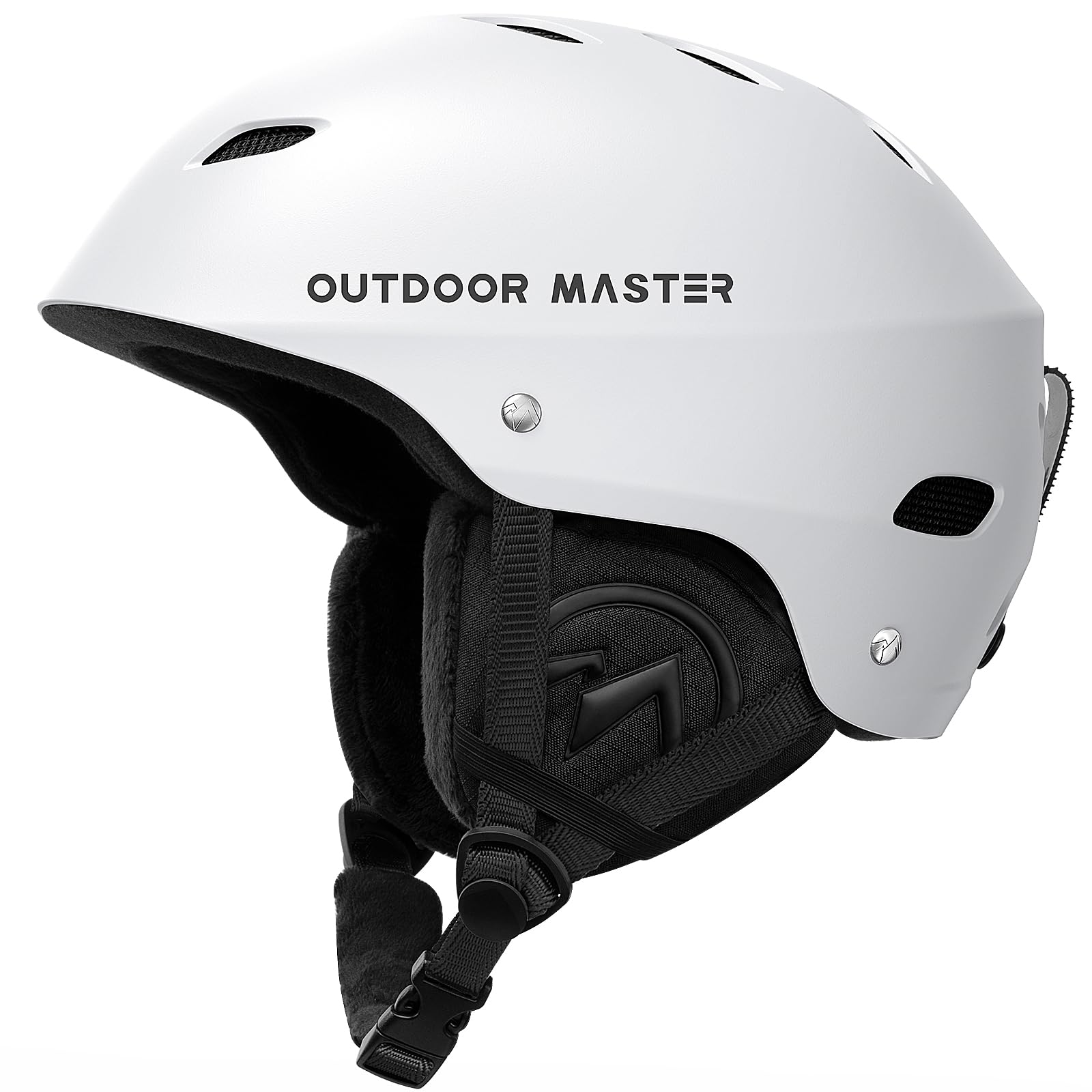 کلاه اسکی Unisex OutdoorMaster Kelvin - کلاه ورزشی برفی برای اسکی/اسنوبورد با سیستم تهویه، کلاه برفی برای مردان، زنان و جوانان White XL