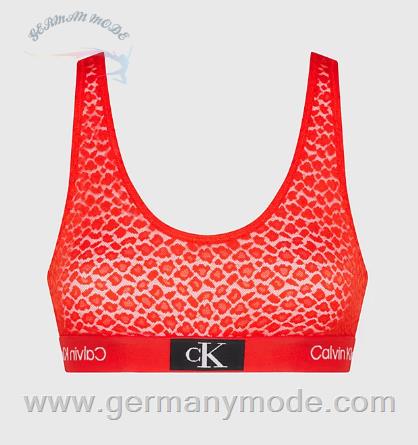 نیم تنه زنانه کلوین کلین آمریکا Calvin Klein Spitzenbesetzte Bralette CK96 Hazard 000QF7233EXNZ