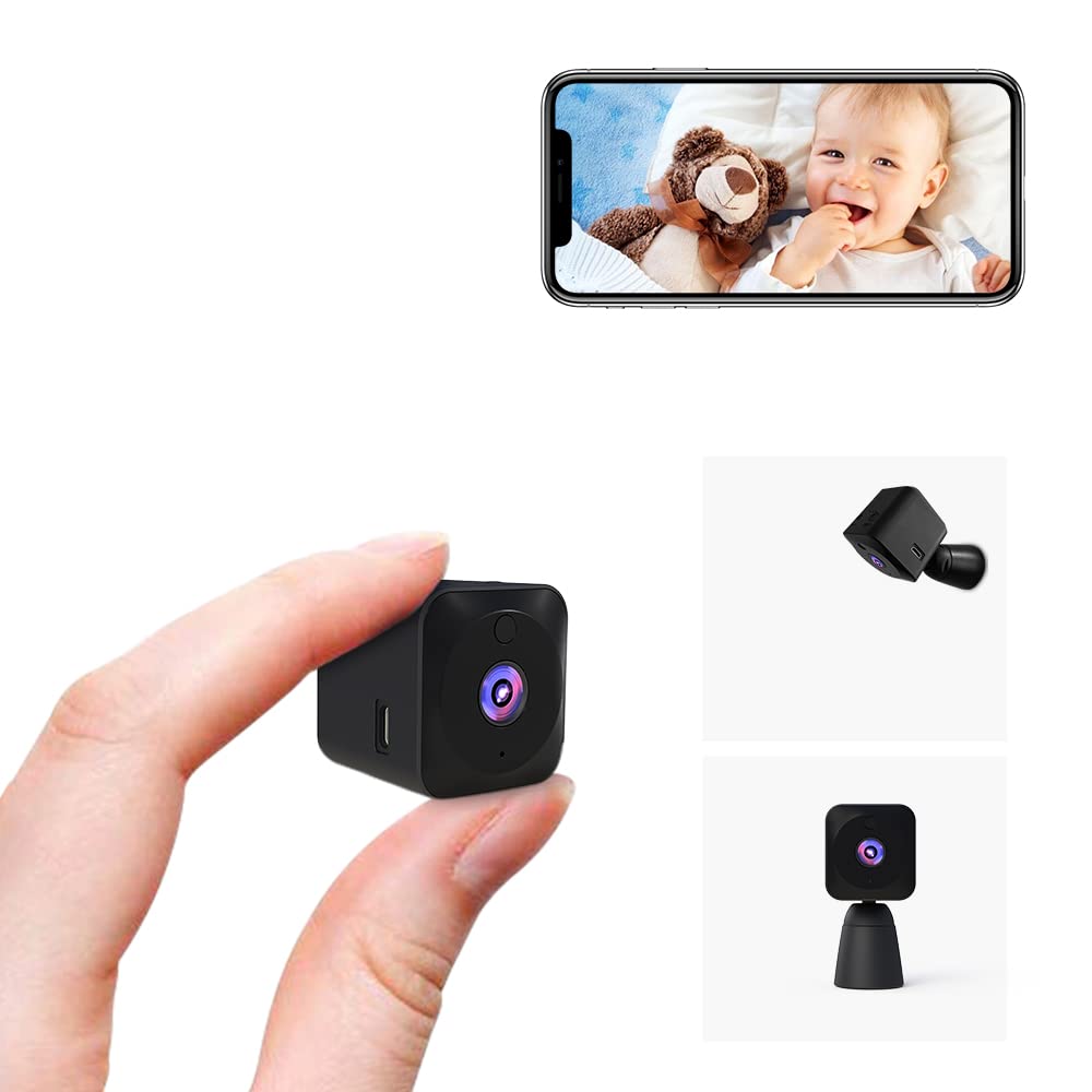 خرید از آمازون - دوربین مداربسته کوچک 4K HD دوربین مداربسته انتقال زنده برنامه تلفن همراه برای نظارت تصویری وای فای داخلی با باتری مانیتور کودک وای فای کوچک دوربین امنیتی دوربین کوچک حیوانات خانگی سنسور حرکت سنسور دید در شب