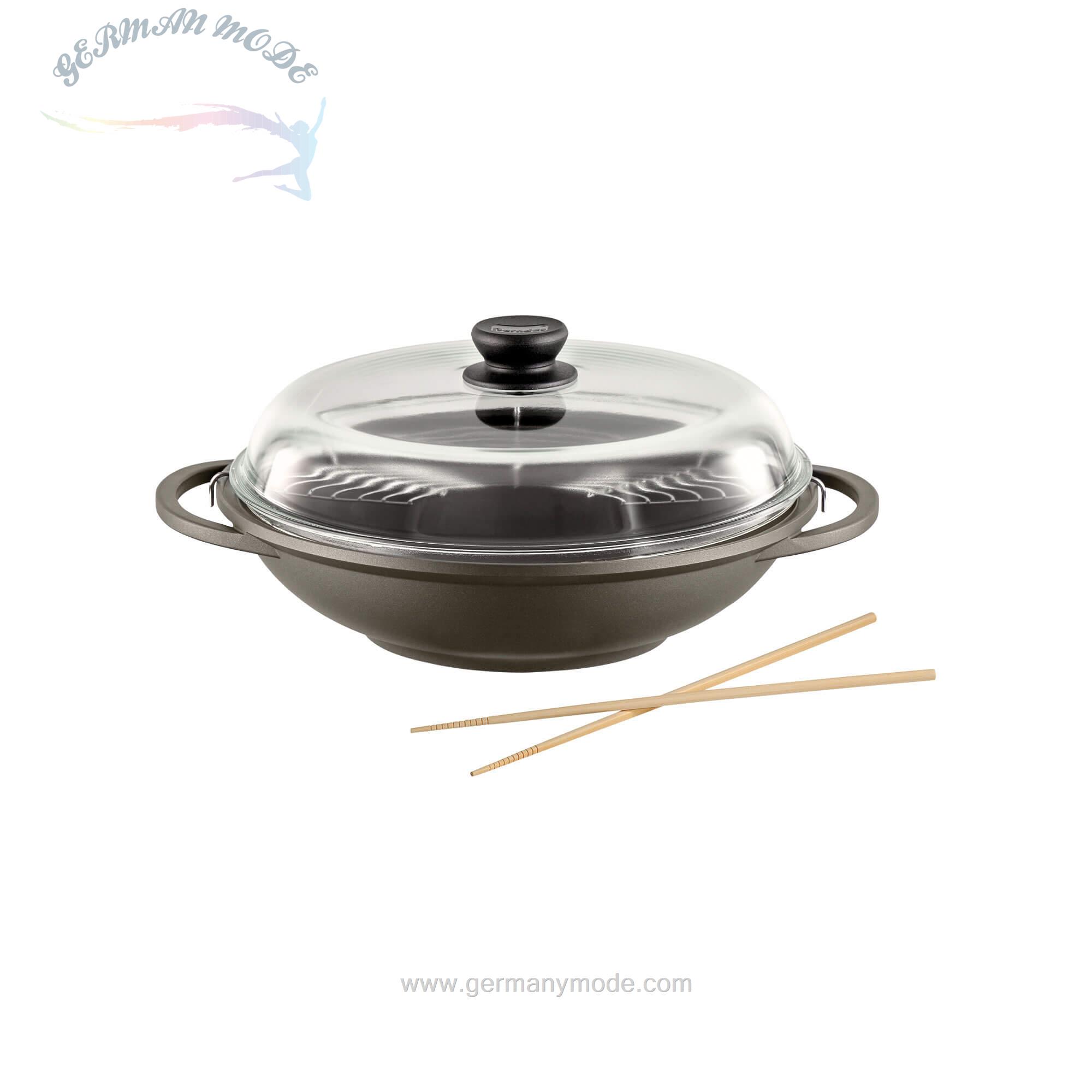 تابه وک برندس آلمان Balance Wok mit hohem Glasdeckel und Zubehör