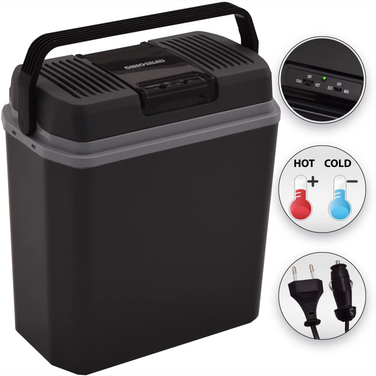 یخچال گرم نگهدارنده مسافرتی شارژی 24 لیتری جینوجلاتی سینتروکس آلمان Syntrox Germany Kühlbox Dipda Warmhaltefunktion 24 Liter 2 in 1