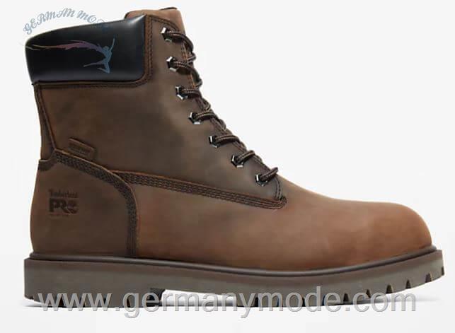 بوت کار ضد آب مردانه تیمبرلند آمریکا TIMBERLAND WATERPROOF TIMBERLAND PRO ICONIC ALLOY WORK BOOT WITH PROTECTIVE TOE CAP FOR MEN IN BROWN