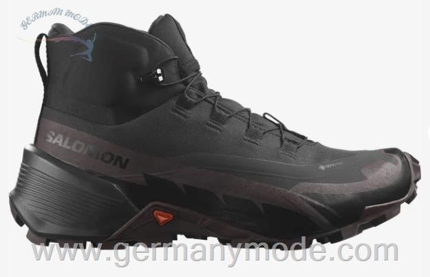 کتانی هایکینگ کوهنوردی ضد آب زنانه سالامون فرانسه SALOMON CROSS HIKE 2 MID GORE TEX WIDE Black Chocolate Plum Black