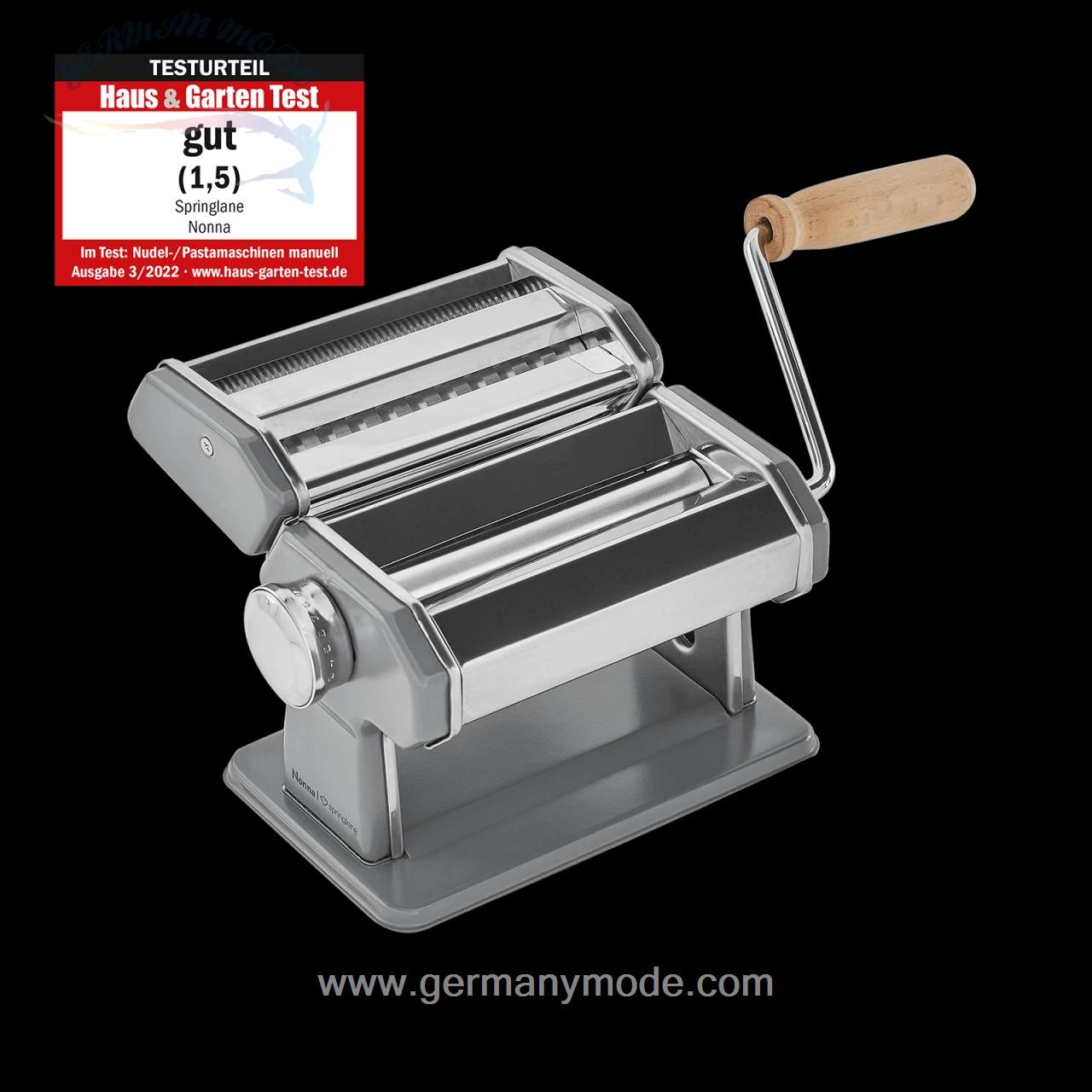 دستگاه پاستا ساز دستی اسپرینگلن آلمان Springlane Nudelmaschine Nonna inkl. Rezeptheft - Nudeltrockner, Grau