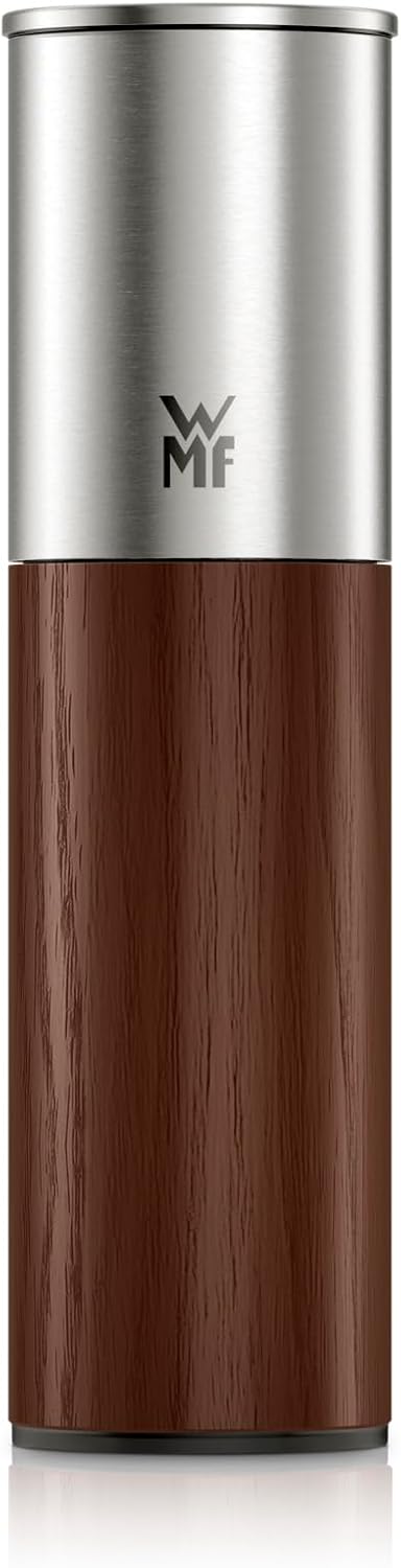 آسیاب نمک و فلفل وی ام اف آلمان WMF Nature Pro مکانیزم آسیاب سرامیکی، درجه آسیاب قابل تنظیم، پر کردن آسان درب نگهدارنده عطر، قهوه ای تیره 0604074500