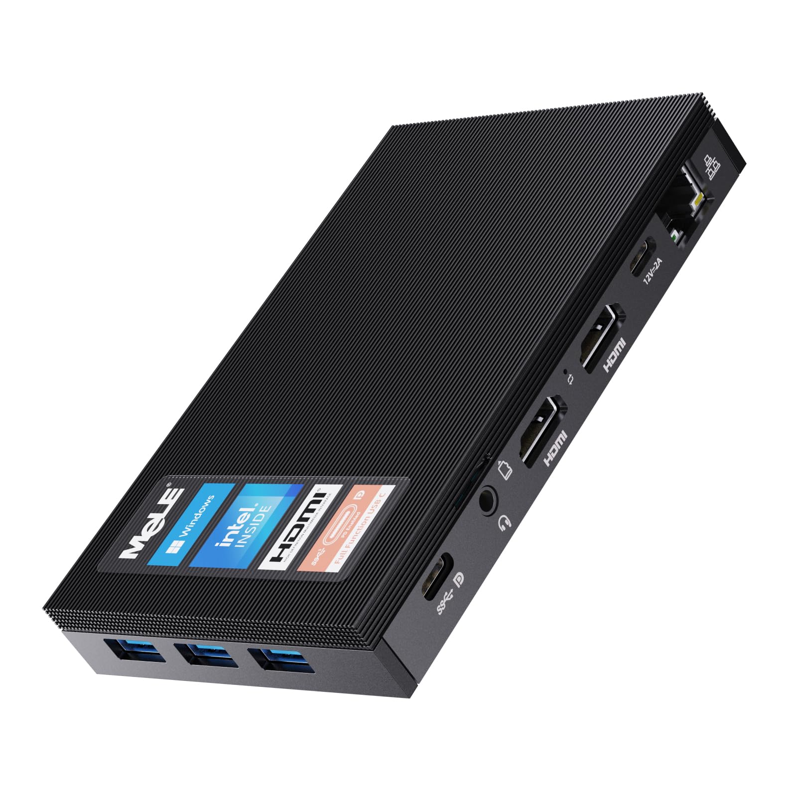مینی کامپیوتر MeLE، Quieter3C Celeron N5105 16GB 512GB، کامپیوتر رومیزی کوچک بدون فن با وای فای 2.4G/5G، PXE، VESA، پورت Type C با عملکرد کامل، HDMI 4K برای دفتر/مطالعه/خانه، Quieter3C 16GB+512GB