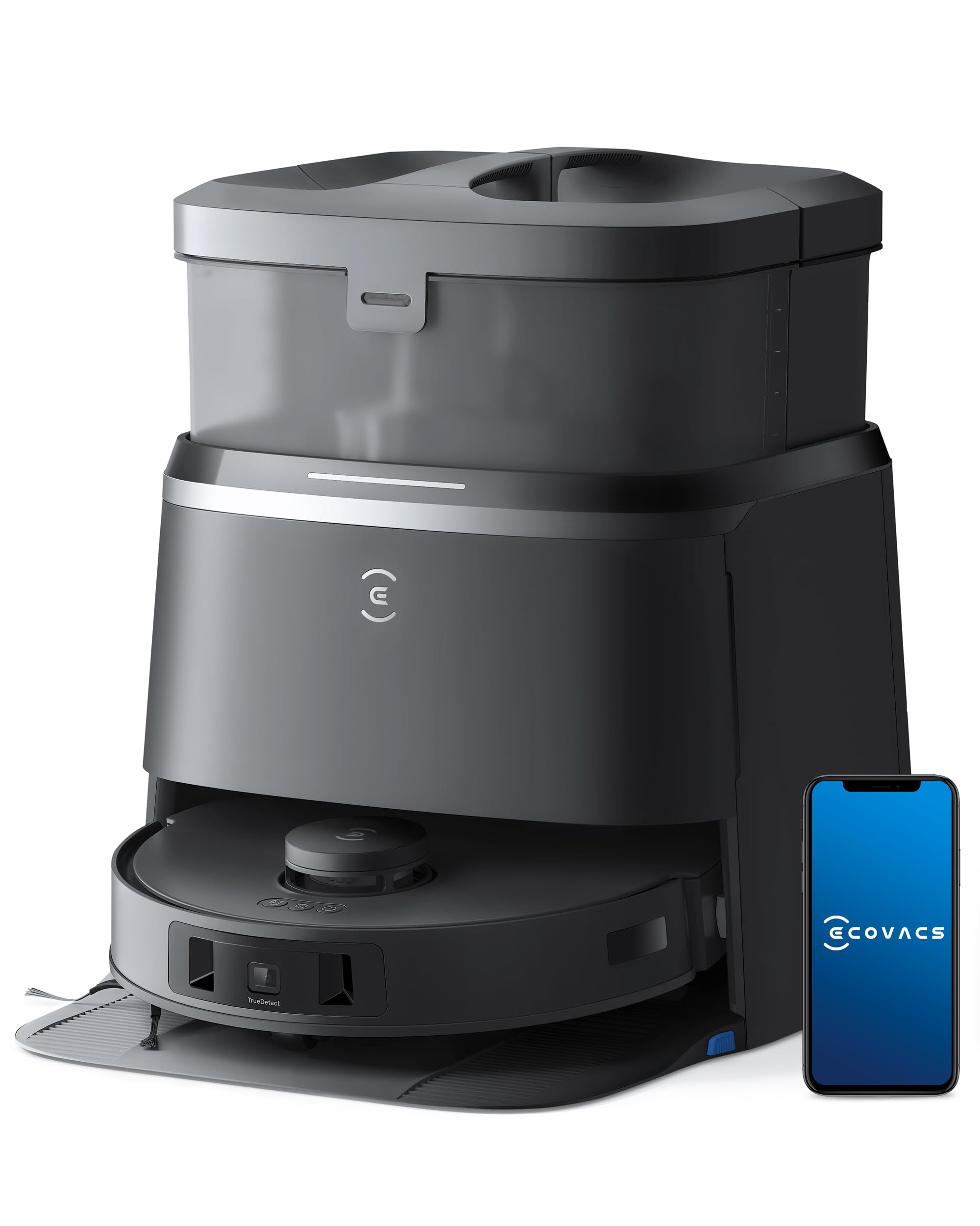 جارو رباتیک ربات جاروبرقی ECOVACS DEEBOT T30 Omni با عملکرد پاک کردن، ربات جاروبرقی Mini Station، قدرت مکش 11000 PA، تمیز کردن لبه تطبیقی با فناوری پاک کردن TruEdge™، ZeroTangle™ Design T30 Omni Black