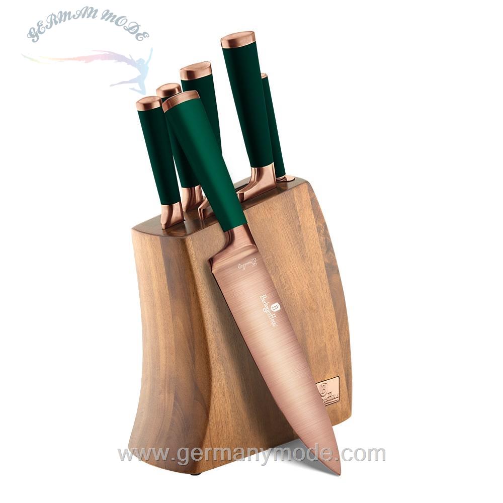 ست چاقو آشپزخانه پایه بامبو برلینگر هاوس مجارستان BERLINGER HAUS KNIFE SET /BAMBOO STAND BH/2645 EMERALD COLLECTION