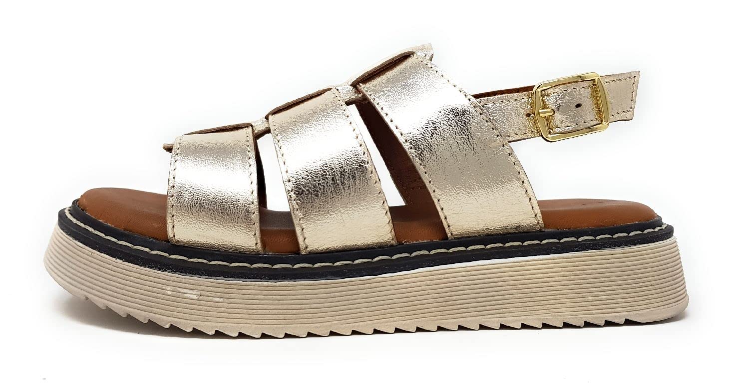 خرید از آمازون - Copenhagen Shoes Dora Damen Sandale in Gold, Größe 39