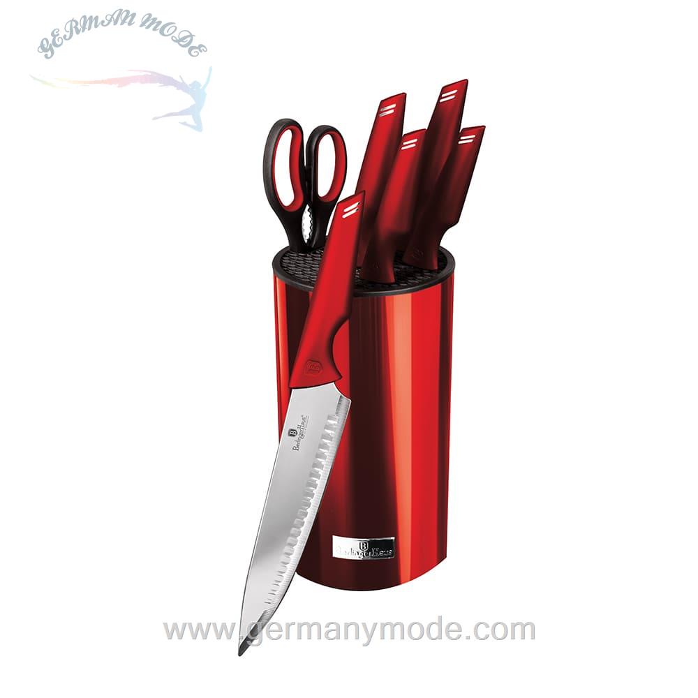 ست چاقو آشپزخانه 7 پارچه برلینگر هاوس مجارستان BERLINGER HAUS KITCHEN KNIFE SET BH 2790 METALLIC LINE BURGUNDY EDITION