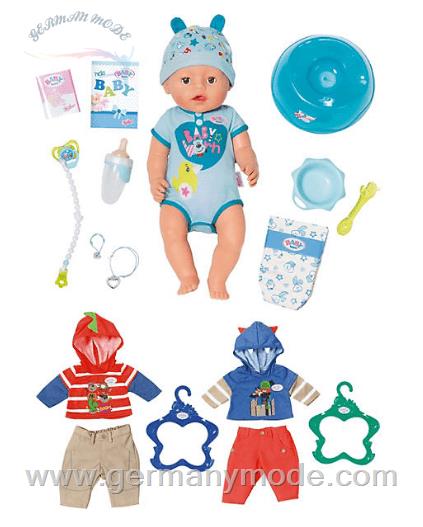 مجموعه عروسک و لوازم تعویض Zapf Creation BABY born® Soft Touch Boy, 43 cm in Geschenkverpackung + GRATIS BABY born® Jungs Kollektion