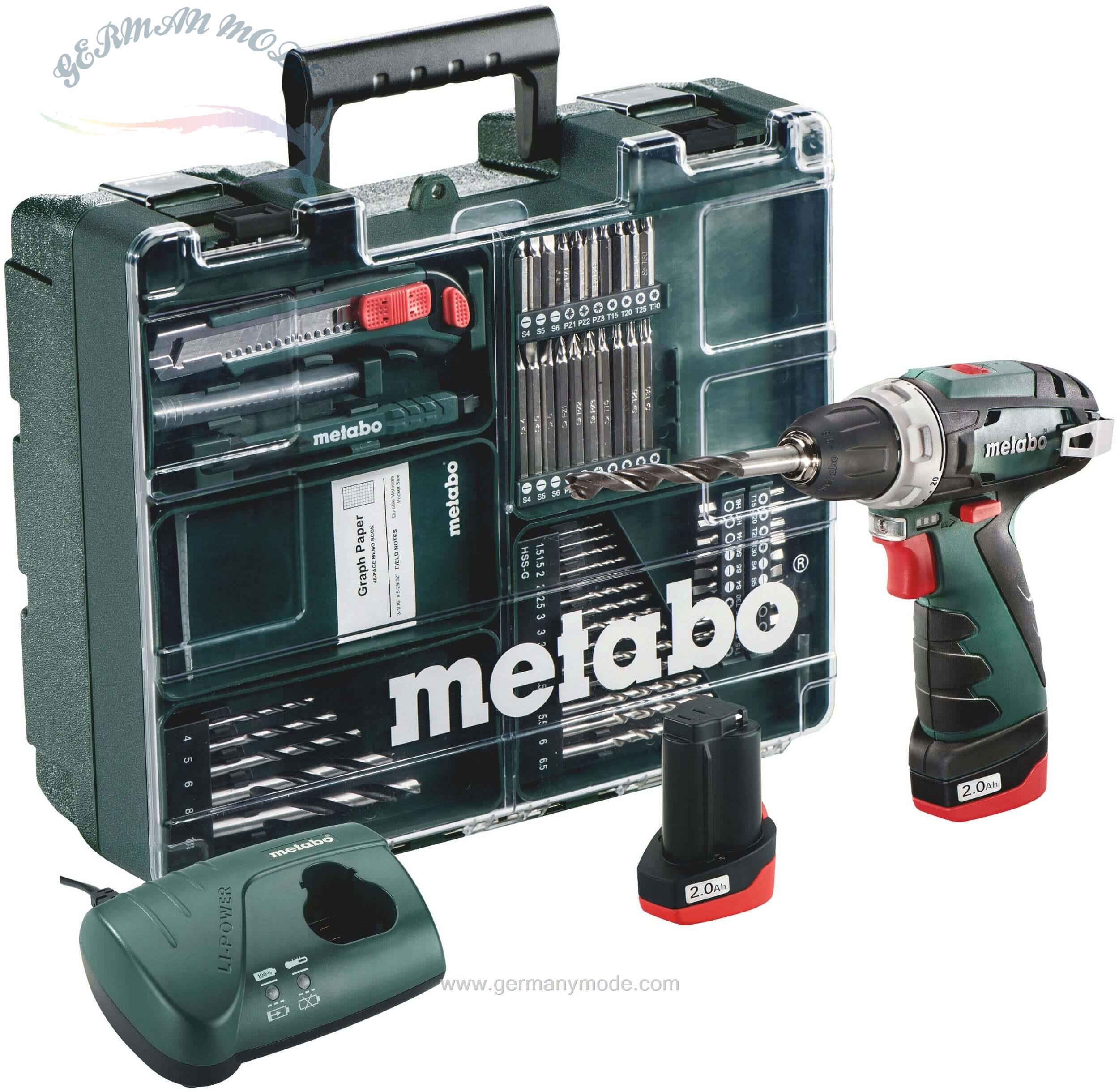 دریل پیچ گوشتی شارژی متابو مدل metabo PowerMaxx BS Basic Set