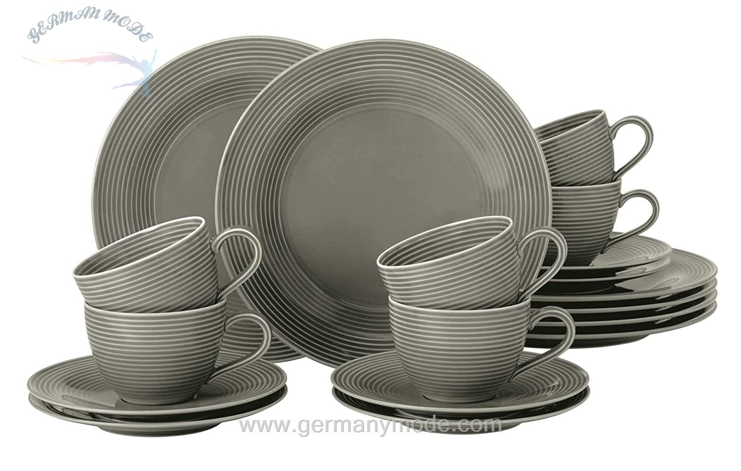 سرویس قهوه خوری چینی 18 پارچه 6 نفره سلتمن ویدن آلمان Seltmann Weiden Kaffeeservice Beat pearl grey (18-tlg.)