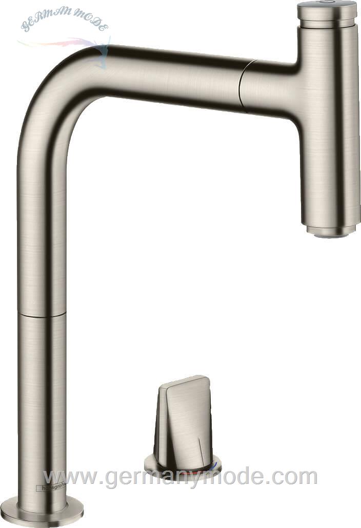 شیر مخلوط ظرفشویی شلنگ دار هانس گروهه آلمان Hansgrohe Focus M41 Einhebel Küchenmischer 260 1jet 31820 mattschwarz 31820670