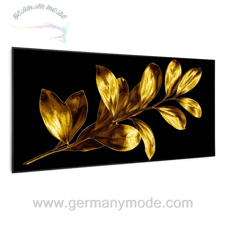 بخاری مادون قرمز هوشمند کلارشتاین آلمان Klarstein Wonderwall Air Art Smart Infrarotheizung Goldenes Blatt Schwarzer Rahmen120 x 60 cm