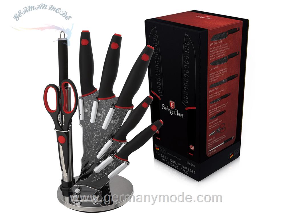 ست چاقو آشپزخانه 8 پارچه برلینگر هاوس مجارستان BERLINGER HAUS 8-PIECE KNIFE SET BH/2119 BLACK