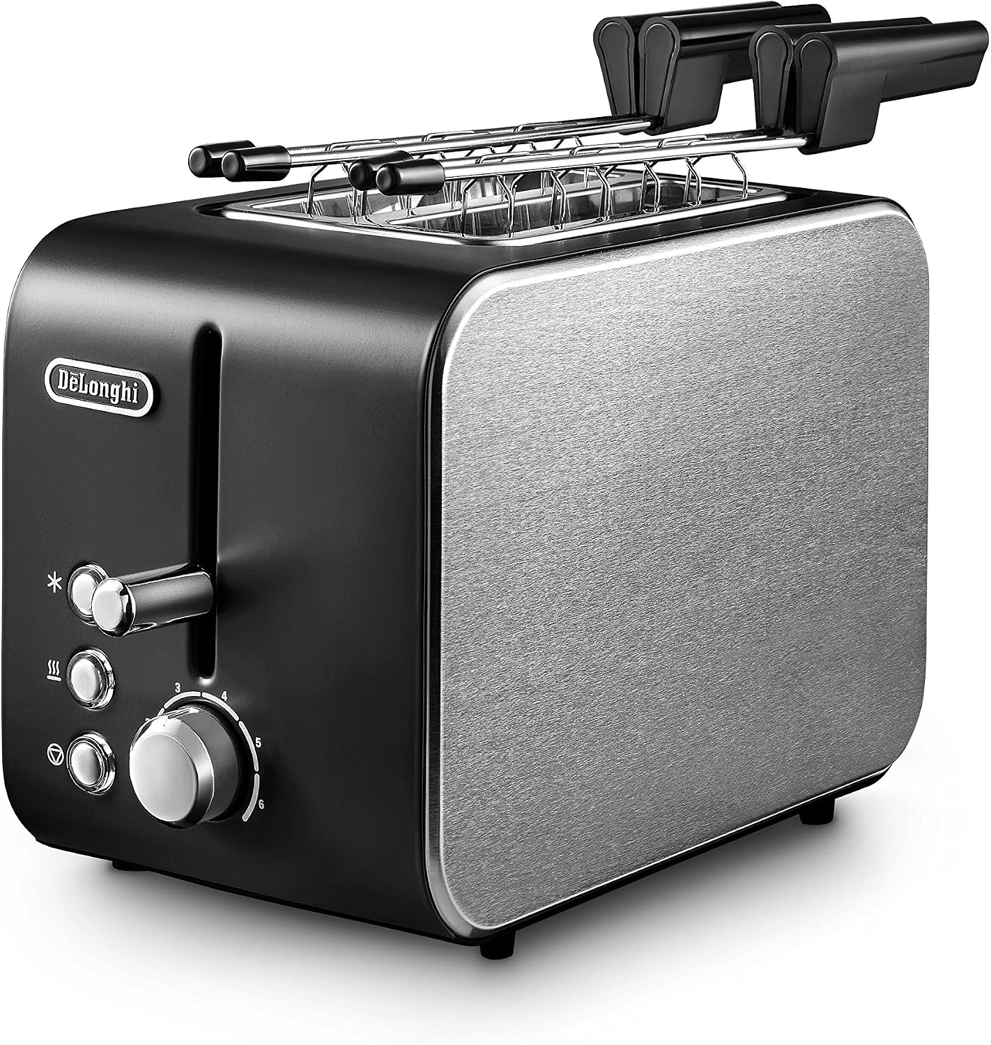 توستر دلونگی ایتالیا DeLonghi 0230120014 Ctx2203 استیل ضد زنگ، مشکی