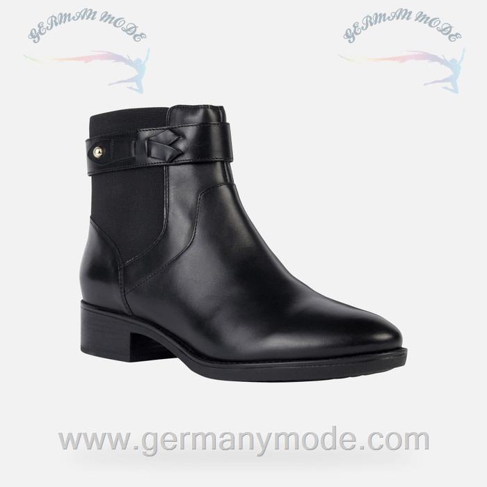 نیم بوت زنانه جی اوکس ایتالیا GEOX NIEDRIGE STIEFELETTEN Felicity Dame Schwarz