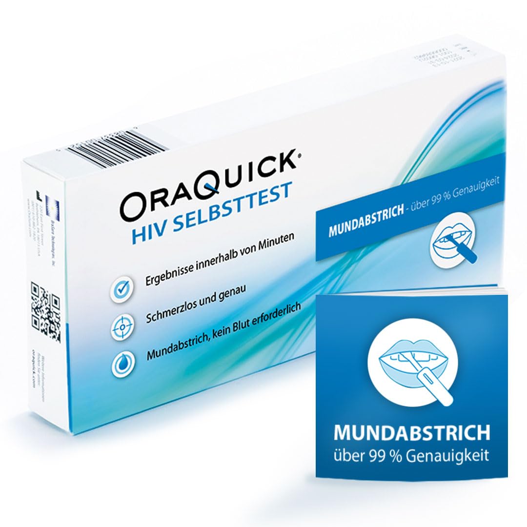 خرید از آمازون - خودآزمایی اچ آی وی OraQuick - تست بدون درد و بی خطر با بزاق - تست HIV در خانه - توصیه شده توسط آلمان ایدز Aid - تشخیص آنتی بادی HIV-1 و HIV-2 1 قطعه (دارای گواهینامه CE)