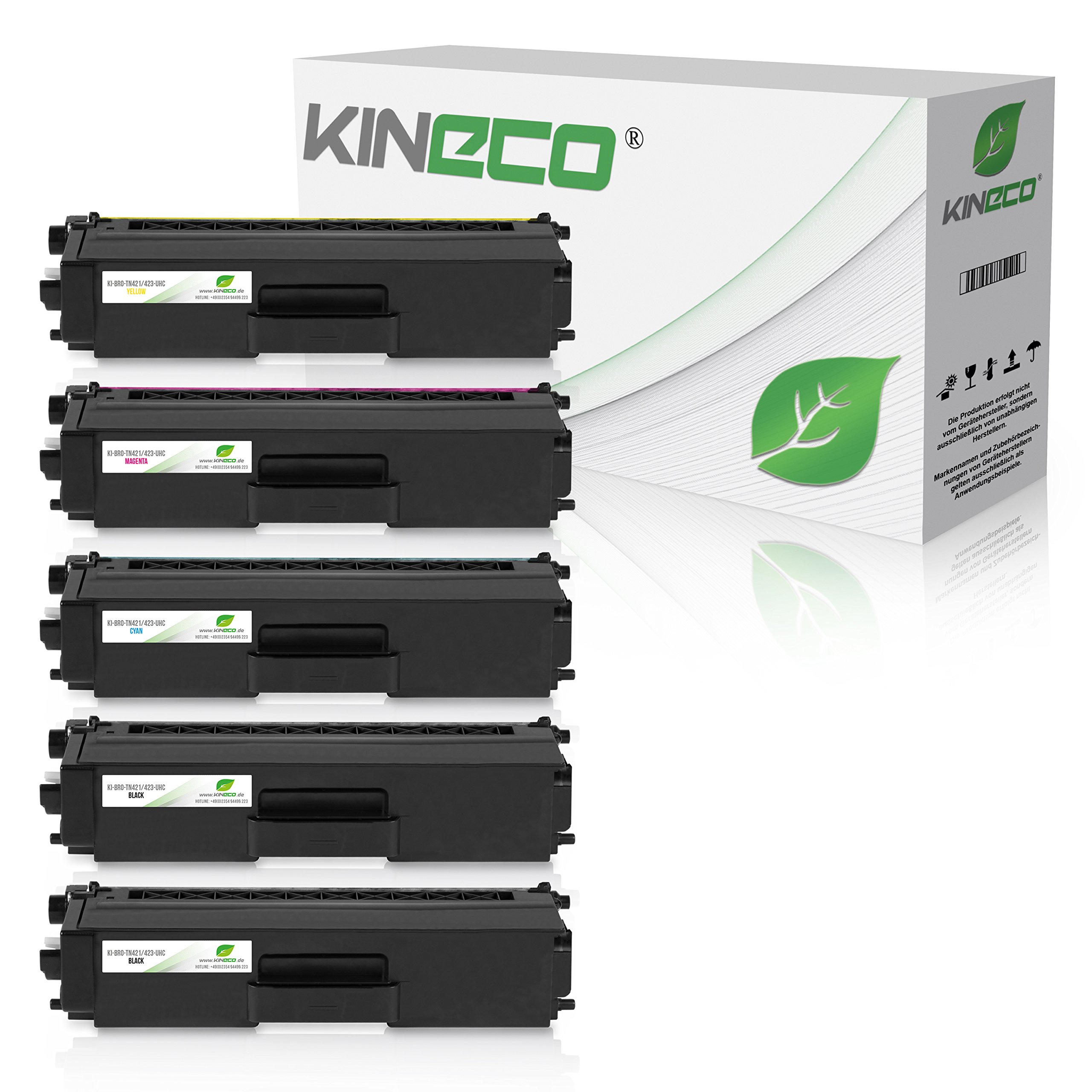 خرید از آمازون - تونر Kineco 5X XL جایگزین TN421 TN423 2X bk 1x CMY Multipack برای Brother MFC-L8690CDW MFC-L8900CDW