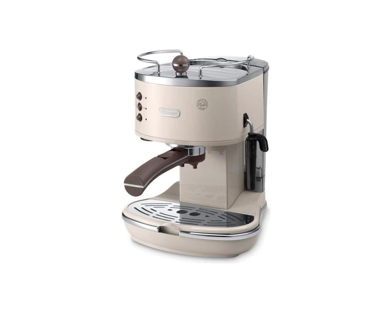 دستگاه اسپرسوساز De'Longhi Icona Vintage ECOV 311.BG – دستگاه اسپرسوساز پورتافیلتر با ظاهری قدیمی، دستگاه اسپرسوساز با کف‌ساز شیر دستی، برای قهوه آسیاب شده یا کپسول‌های ESE، مخزن آب ۱.۴ لیتری، تک‌نفره بژ بژ