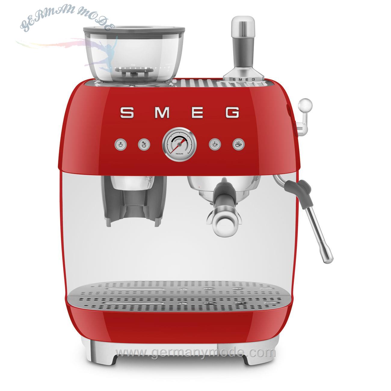 قهوه ساز اسپرسو ساز آسیاب دار اسمگ ایتالیا Smeg Espresso manuele koffiemachineu EGF03RDEU