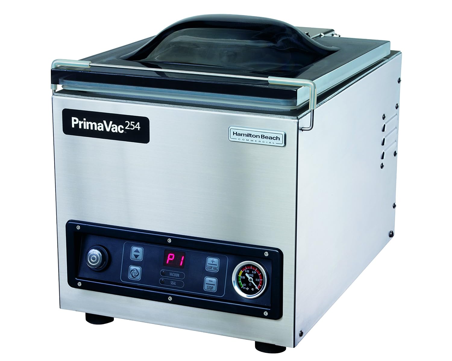 دستگاه وکیوم تجاری همیلتون بیچ آمریکا Commercial® PrimaVac™254 در محفظه خلاء مهر و موم، HVC254-CE، NSF، میله مهر و موم 254 میلی متر، 220-240 ولت، فولاد ضد زنگ