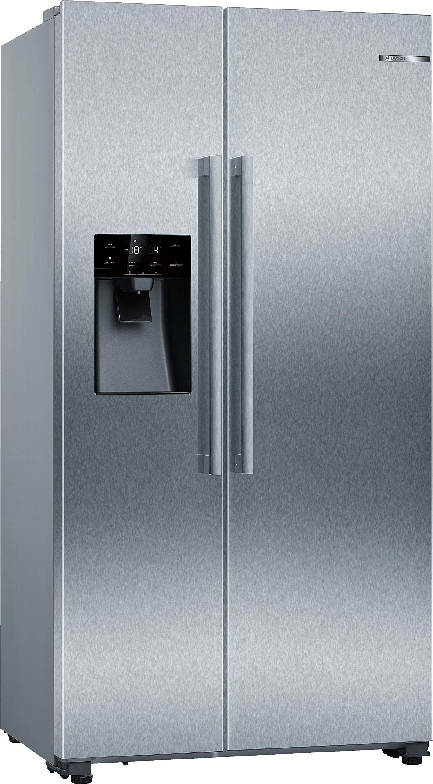 خرید از آمازون - Bosch KAI93VIFP Serie 6 Amerikanischer Side-by-Side Kühlschrank, 178,7 x 90,8 cm, 368L Kühlen + 165L Gefrieren, NoFrost nie wieder abtauen, LED-Beleuchtung gleichmäßige Ausleuchtung American SbS Inox-antifingerprint 533 L (EEK F)
