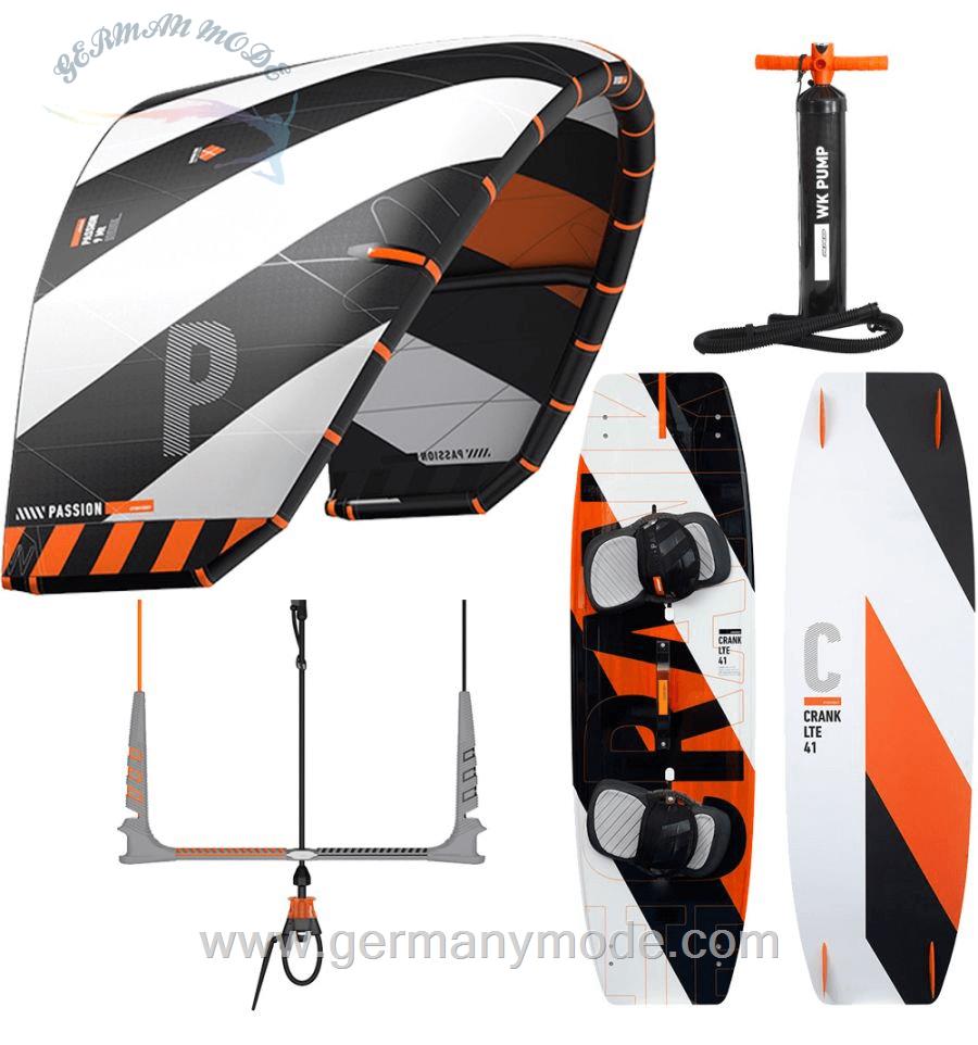 ست کایت 9 متر برد کایت کنترل بار دستگیره پمپ باد آر آر دی RRD PASSION 9M + RRD CRANK 2022 KITESURF COMPLETE PACKAGE Stripes
