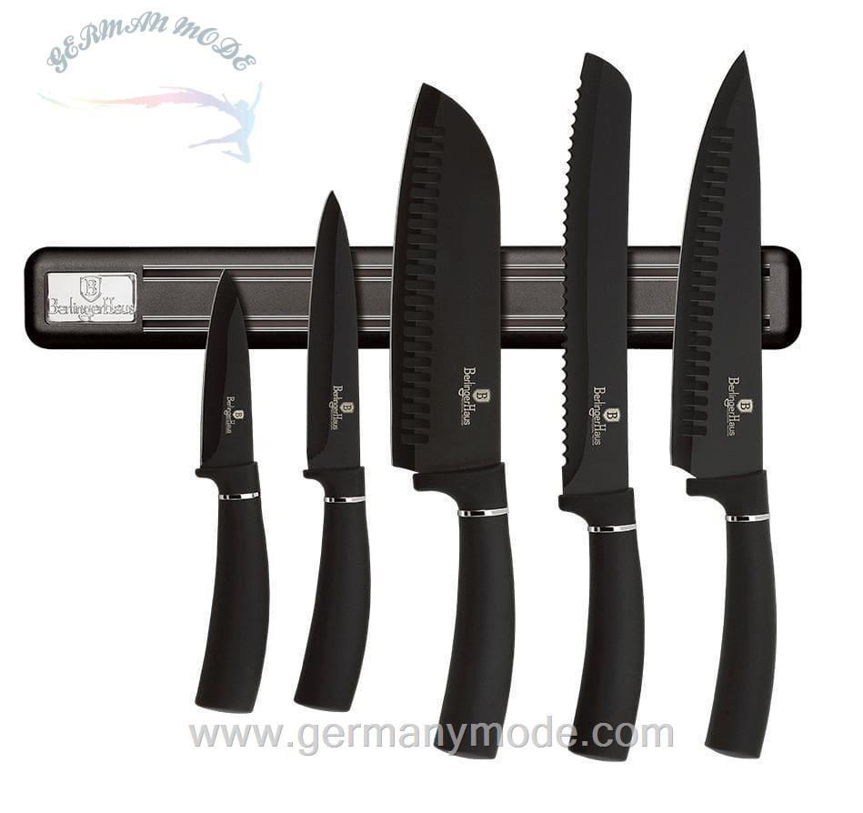 ست چاقو آشپزخانه 6 پارچه برلینگر هاوس مجارستان BERLINGER HAUS 6-PIECE KNIFE SET BH/2536 BLACK SILVER COLLECTION