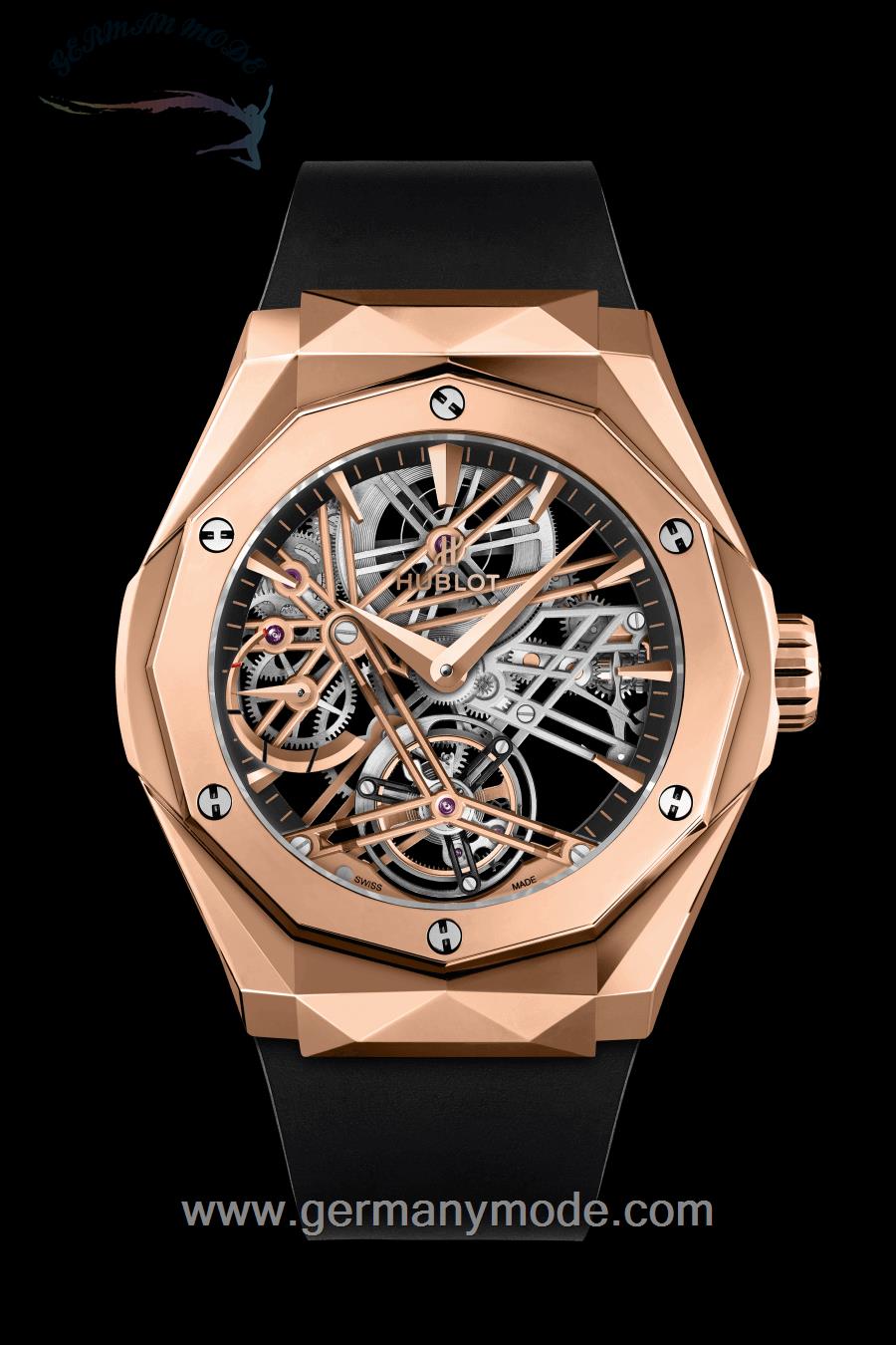 ساعت مچی مردانه هابلوت سوئیس HUBLOT TOURBILLON POWER GOLD 45MM
